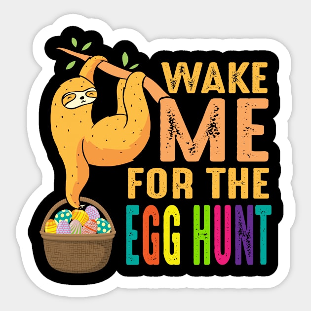 Sloth Wake Me For The Egg Hunt Gift Sticker by 2blackcherries